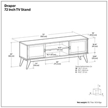 Load image into Gallery viewer, Draper - Handcrafted Mid Century Low TV Media Stand

