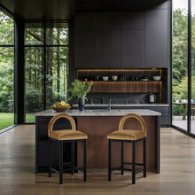 Load image into Gallery viewer, Conrad - Velvet Counter Stool With Black Legs
