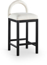 Load image into Gallery viewer, Conrad - Linen Counter Stool With Black Legs
