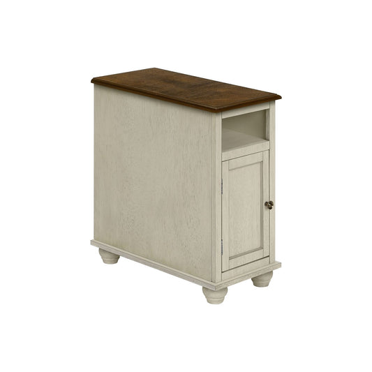 Accent End Table, Storage, Traditional - White