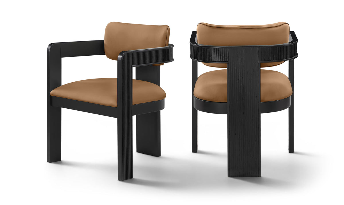 Sacha - Vegan Leather Upholstered Dining Chair With Black Base (Set of 2)