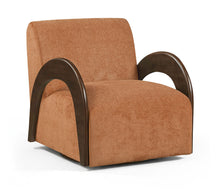 Load image into Gallery viewer, Neria - Chenille Fabric Upholstered Swivel Accent Chair - Painted Brown Base
