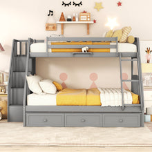 Load image into Gallery viewer, Bunk Bed With Drawers, Ladder And Storage Staircase
