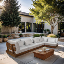 Load image into Gallery viewer, Mirella - 5 Piece Water Resistant Fabric Upholstered Outdoor Patio Modular Sectional
