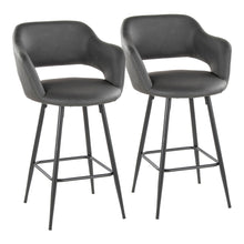 Load image into Gallery viewer, Margarite - Contemporary Fixed Height Counter Stool With Square Footrest (Set of 2)
