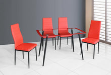 Load image into Gallery viewer, D341 - 5 Piece Dining Room Set (Table, 4 Chairs) - Red
