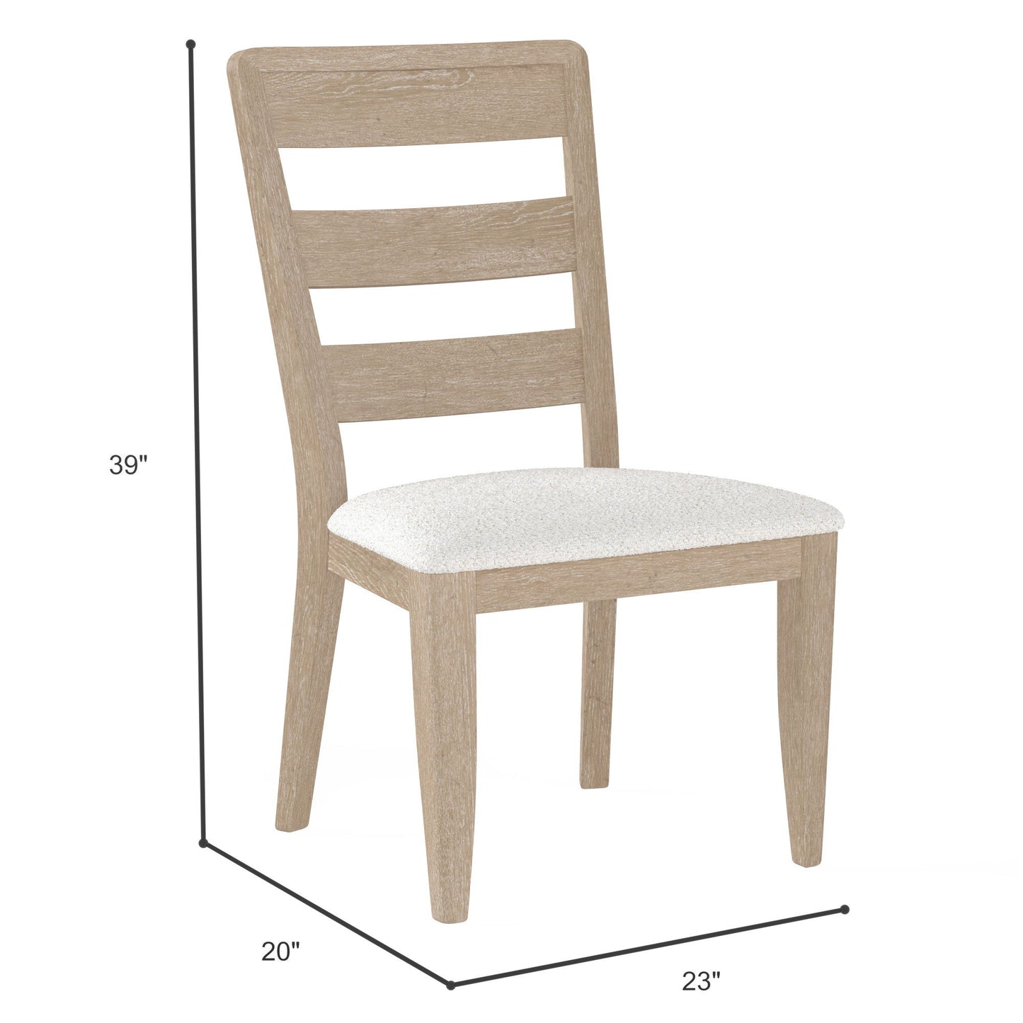 Upholstered Dining Chair With Ladder Back Design (Set of 2)