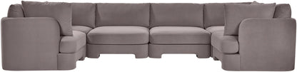 Hammond - Velvet Performance Fabric Upholstered 6 Piece U-Shaped Sectional