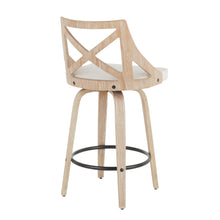 Load image into Gallery viewer, Charlotte - Farmhouse Fixed Height Counter Stool With Swivel (Set of 2) - White Washed / Cream
