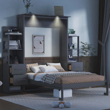 Load image into Gallery viewer, Murphy Wall Bed With LED Lights, Shelves And Drawers
