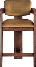 Load image into Gallery viewer, Sacha - Velvet Stool With Brown Base
