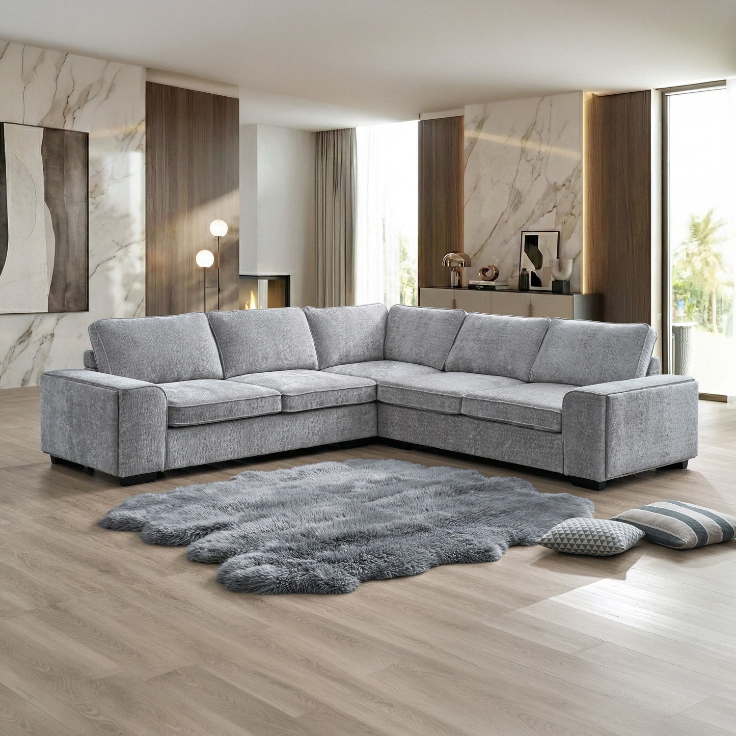 Dayne - RAF Sleeper Loveseat - Gray