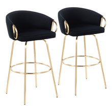Load image into Gallery viewer, Claire - Contemporary / Glam Fixed Height Bar Stool (Set of 2) Round Footrest (Set of 2)
