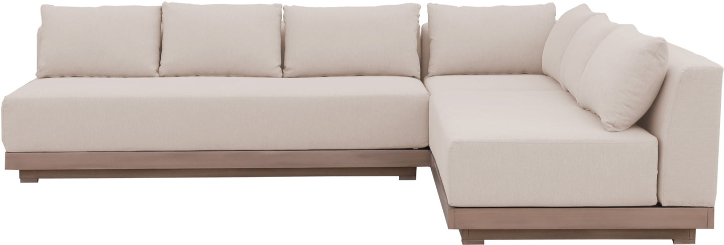 Solace - Olefin Performance Fabric 3 Piece Outdoor Patio Modular Sectional (Sofa, Loveseat & Corner Chair)