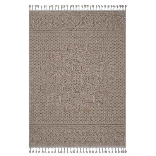 Guros - 8' X 10' Medallion Indoor / Outdoor Area Rug - Beige