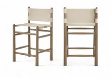 Load image into Gallery viewer, Santos - Upholstered Counter Stool With Stained Brown Base
