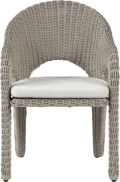 Seacrest - Olefin Water Resistant Fabric And Wicker Outdoor Patio Dining Chair
