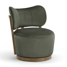 Load image into Gallery viewer, Elara - Velvet Upholstered Swivel Accent Chair - Stained Brown
