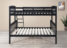 Load image into Gallery viewer, S095 - Twin / Full Bunk Bed - Black
