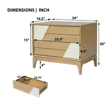Load image into Gallery viewer, Japandi 2 Drawer Nightstand With Geometric Design
