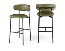 Load image into Gallery viewer, Lupita - Vegan Leather Upholstered Bar Stool With Matte Black Frame (Set of 2)
