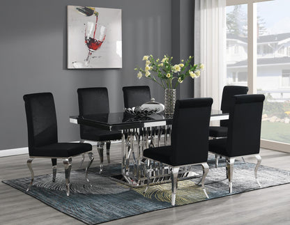 G-081-T-BLACK - Marble Dining Table - Black