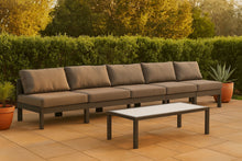 Load image into Gallery viewer, Nizuc - Outdoor Patio 5 Seat Modular Armless Sofa With Gray Frame
