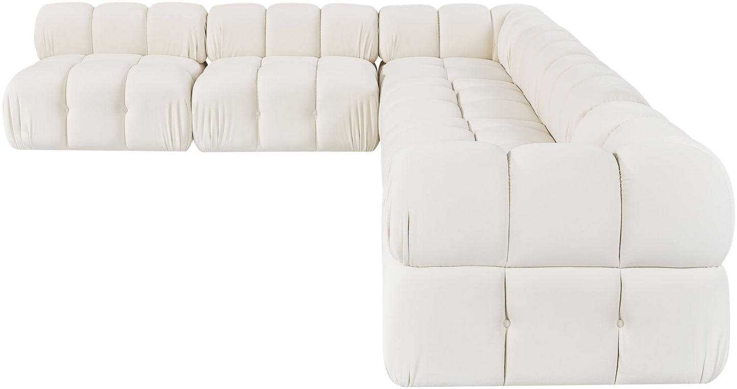 Orin - Velvet 6 Piece Modular L-Shaped Sectional