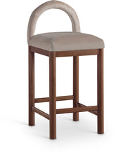 Load image into Gallery viewer, Conrad - Velvet Counter Stool With Brown Legs
