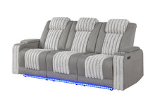 Load image into Gallery viewer, U8000 - Power Reclining Sofa With Power Headrest, Dropdown Table With Wood Trim &amp; Reading Light &amp; LED Light - Gray
