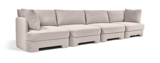 Hammond - Velvet Performance Fabric Upholstered 4 Piece Sofa - Ego Home Furniture