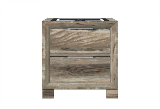 Callie - Nightstand With Wireless Charging Platform And LED Speaker - Brown