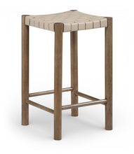Load image into Gallery viewer, Entwine - Vegan Leather Upholstered Backless Counter Stool - Painted Brown

