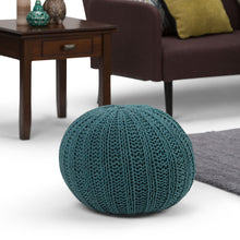 Load image into Gallery viewer, Shelby - Handcrafted Hand Knit Round Pouf
