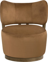 Load image into Gallery viewer, Elara - Velvet Upholstered Swivel Accent Chair - Stained Brown
