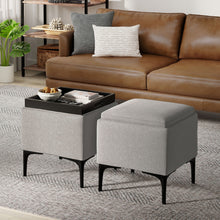 Load image into Gallery viewer, Natasha - Multifunctional Storage Ottoman With Tray
