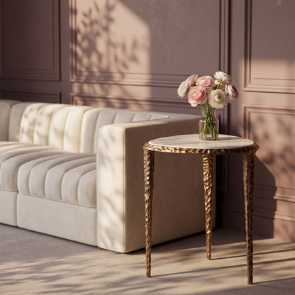 Gild - Aluminum Base And Genuine Marble Top Table