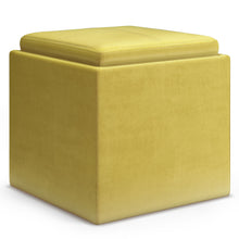 Load image into Gallery viewer, Rockwood - Upholstered Cube Storage Ottoman With Tray
