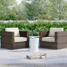 Load image into Gallery viewer, Outdoor Chairs Set With Cushions - Brown Mix
