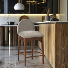 Load image into Gallery viewer, Waldorf - Chenille Stool With Brown Legs

