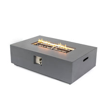 Load image into Gallery viewer, Volon - Rectangular Fire Pit Table, Propane Powered, 50,000 BTU - Light Gray
