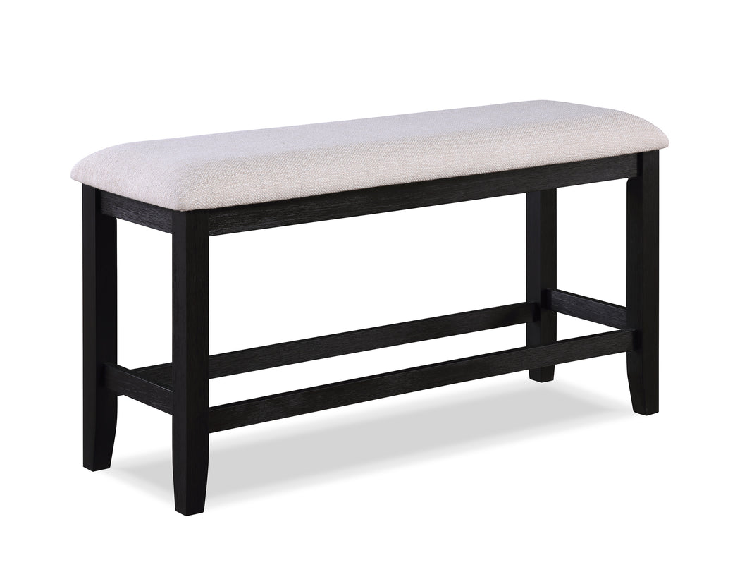 REGENT COUNTER HEIGHT BENCH CHARCOAL BLACK - Ego Home Furniture