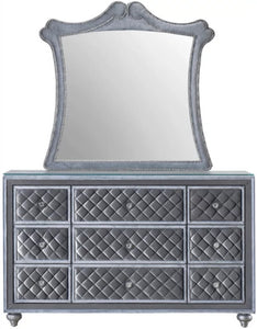 Crown Mark Furniture Voltare Mirror in Dark Grey