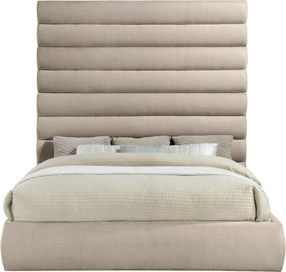 Adam - Chenille Fabric Bed With 89" Headboard