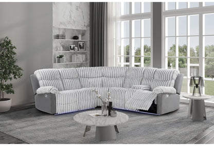 U6028 - Left Arm Facing Reclining Loveseat With LED - Gray