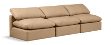 Load image into Gallery viewer, Indulge - Faux Leather 3 Piece Modular Armless Sofa - Tan
