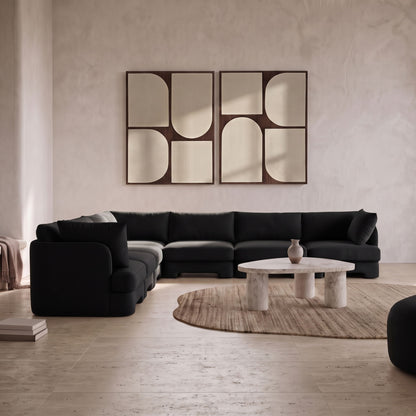 Hammond - Velvet Performance Fabric Upholstered 7 Piece Corner Sectional