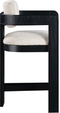 Load image into Gallery viewer, Sacha - Linen Stool With Black Base
