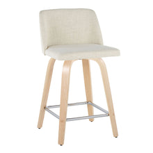 Load image into Gallery viewer, Toriano - Contemporary Fixed Height Counter Stool Swivel With Square Footrest (Set of 2)
