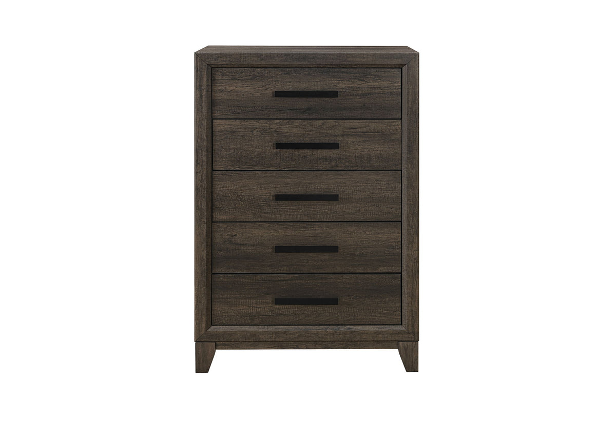 Harmony - 5 Piece Queen Bedroom Set (Bed, Dresser & Mirror, Nightstand, Chest) - Dark Brown